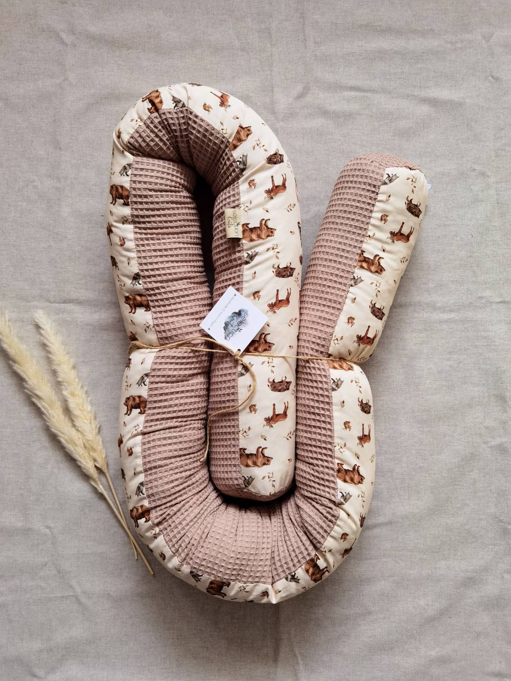 Selectionkreativ - Bettschlange Wildtiere mit Beige Waffelstoff