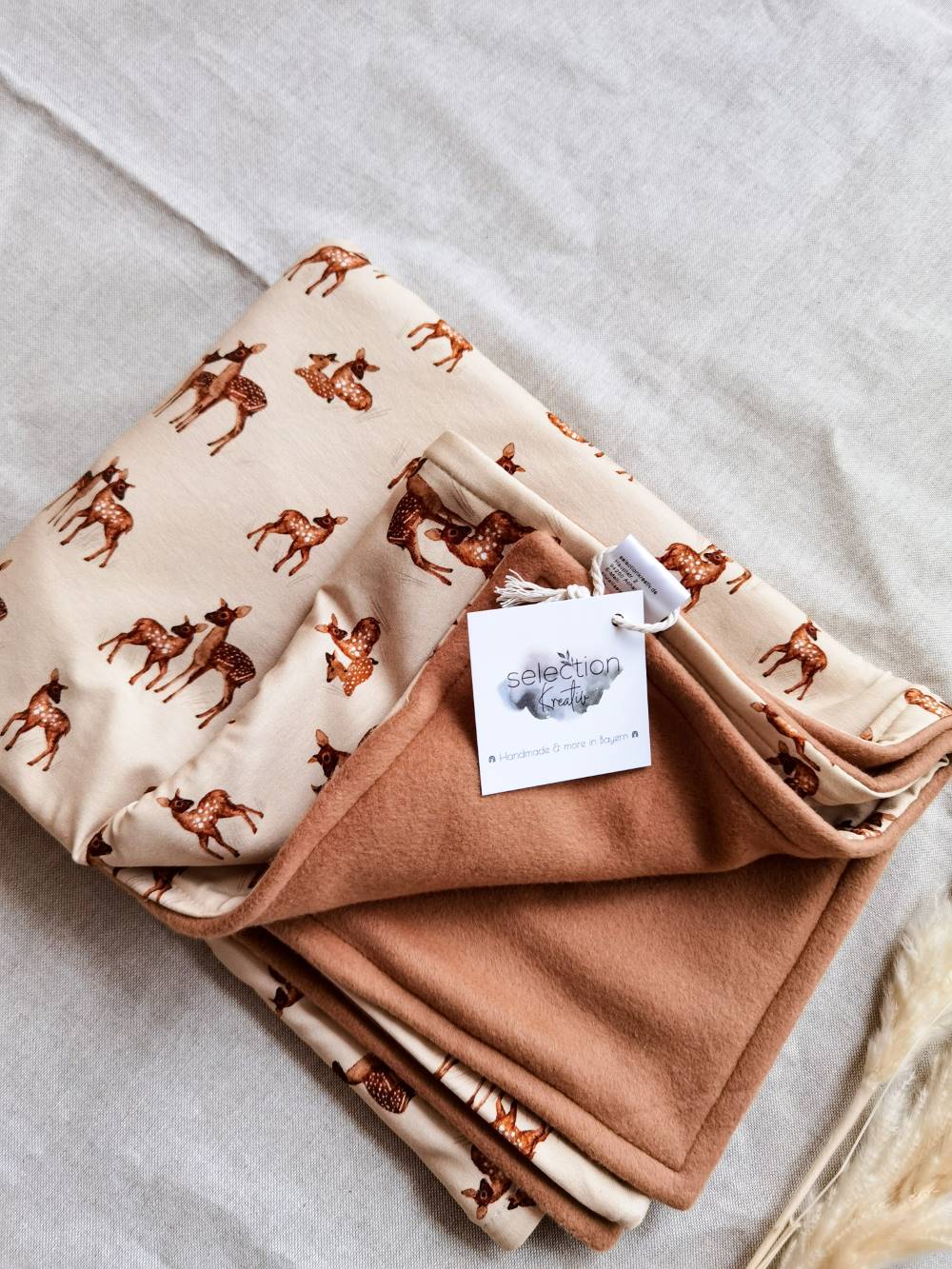 Selectionkreativ - Babydecke mit Rehen. Passt super in Waldtierzimmer