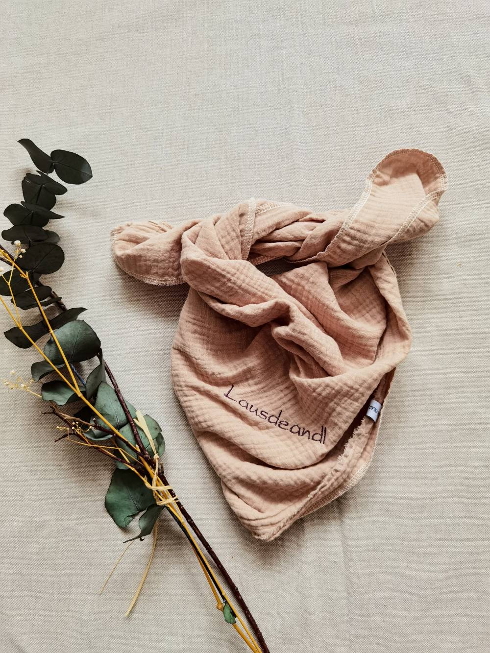 Musselintuch Beige von Selectionkreativ - ein tolles Geschenk zur Geburt