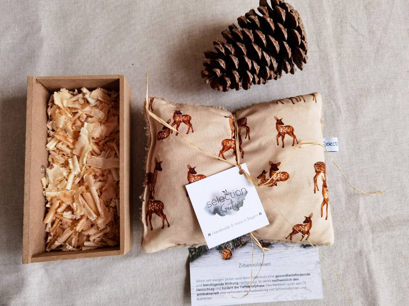 Selectionkreativ - tolles Babygeschenk zur Geburt unser Zirbenholzkissen