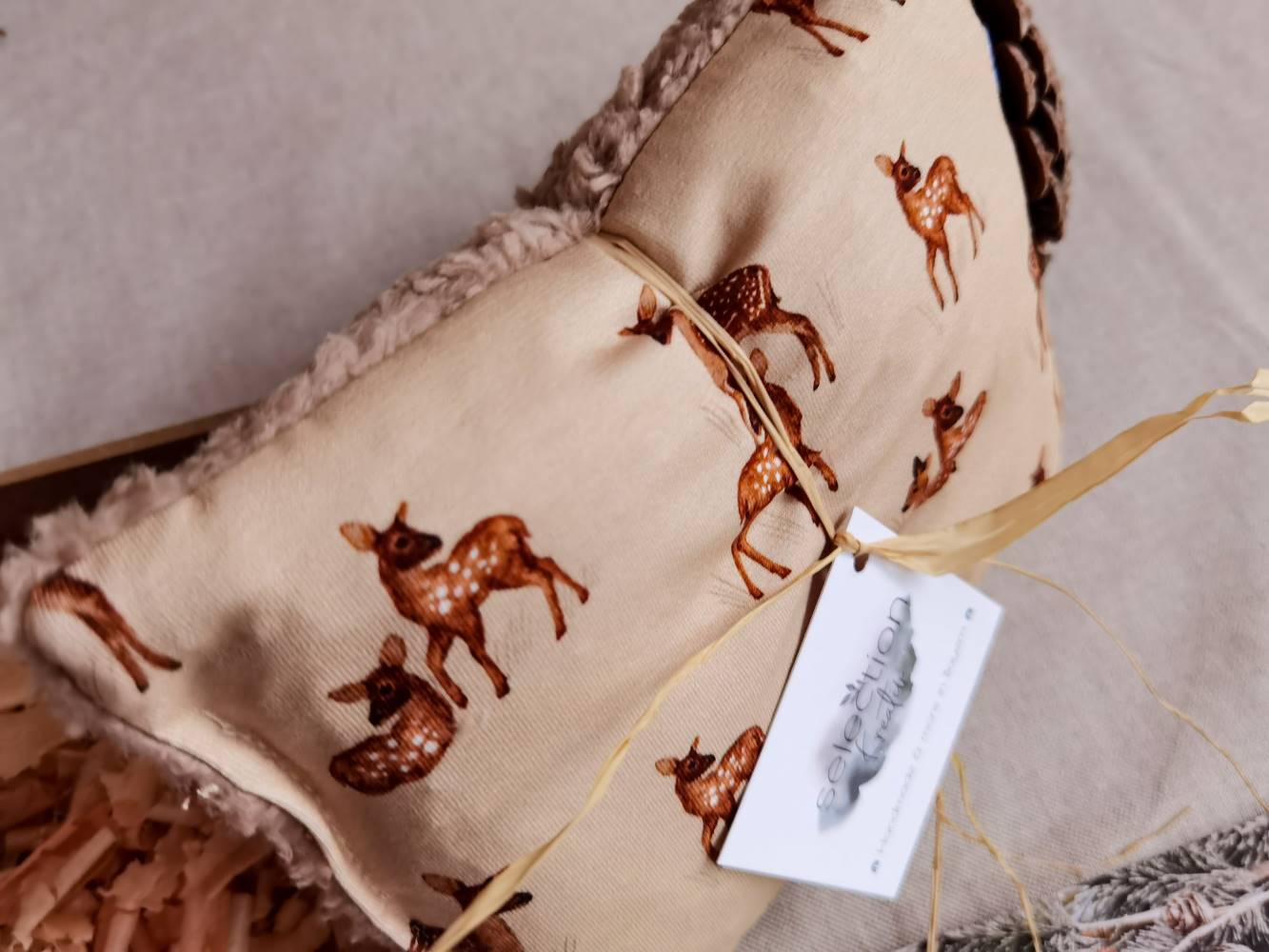 Selectionkreativ - super süßes Rehlein Motiv mit einem kuscheligen Teddy, gibts bei Silvia im Babyladen und olnline