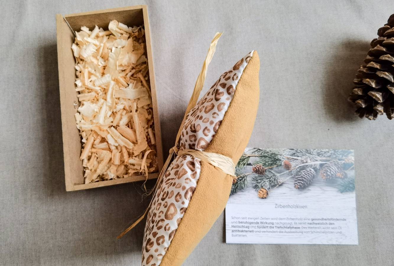 Selecitonkreativ - super süßes Zirbenkissen welches super duftet und für einen ruhigen Babyschlaf sorgt