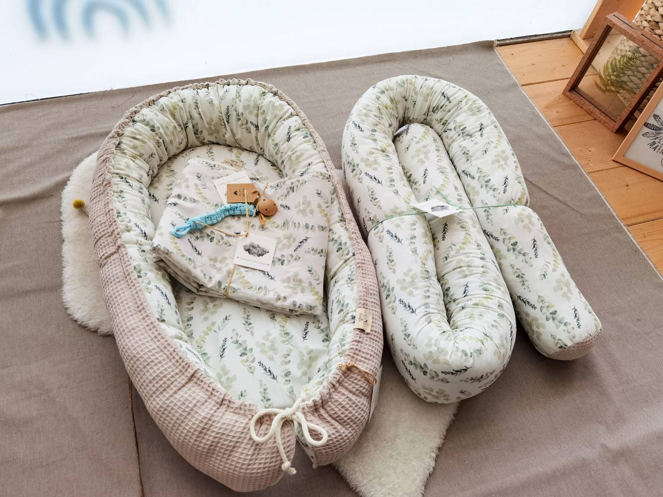 Selectionkreativ - Babyset im Überblick mit babydecke und Bettschlange und Babykokon