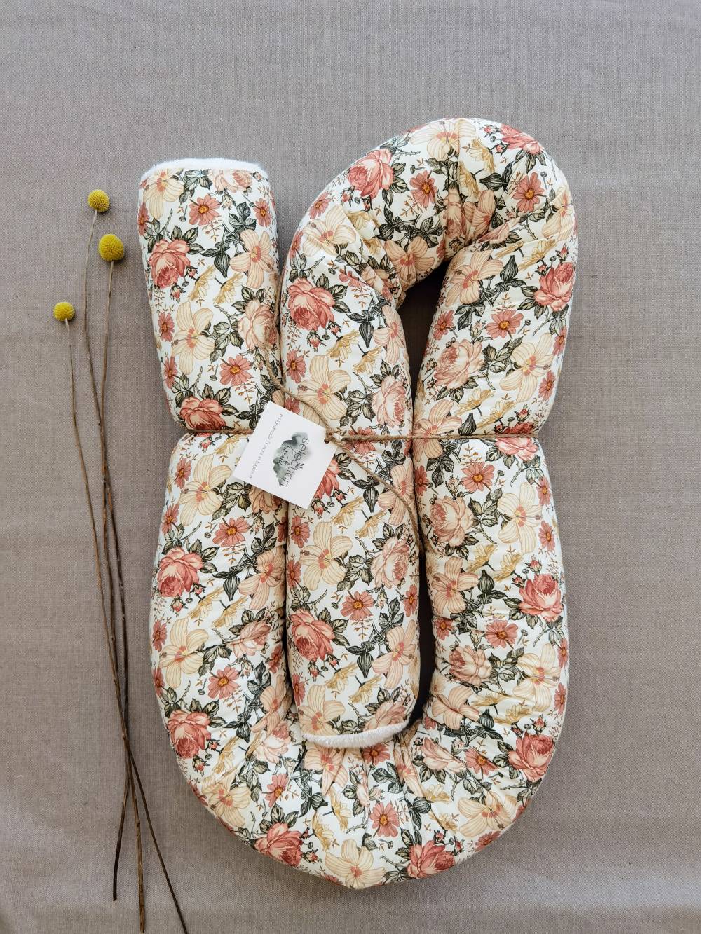 Selectionkreativ - Bettschlange Vintage Flowers ultraweicher Stoff