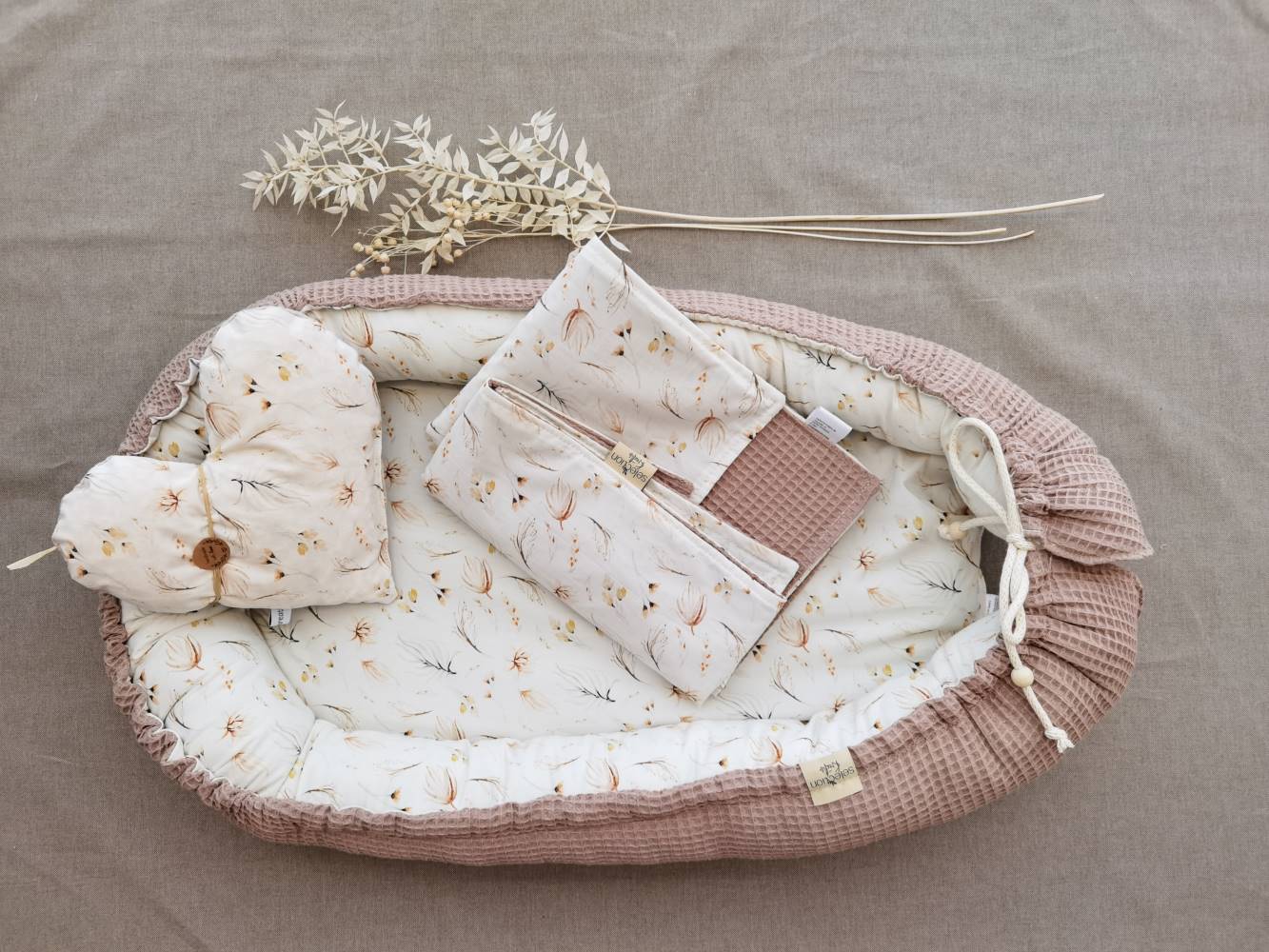 Selectionkreativ - Set mit Babydecke Zirbenherz und Decke
