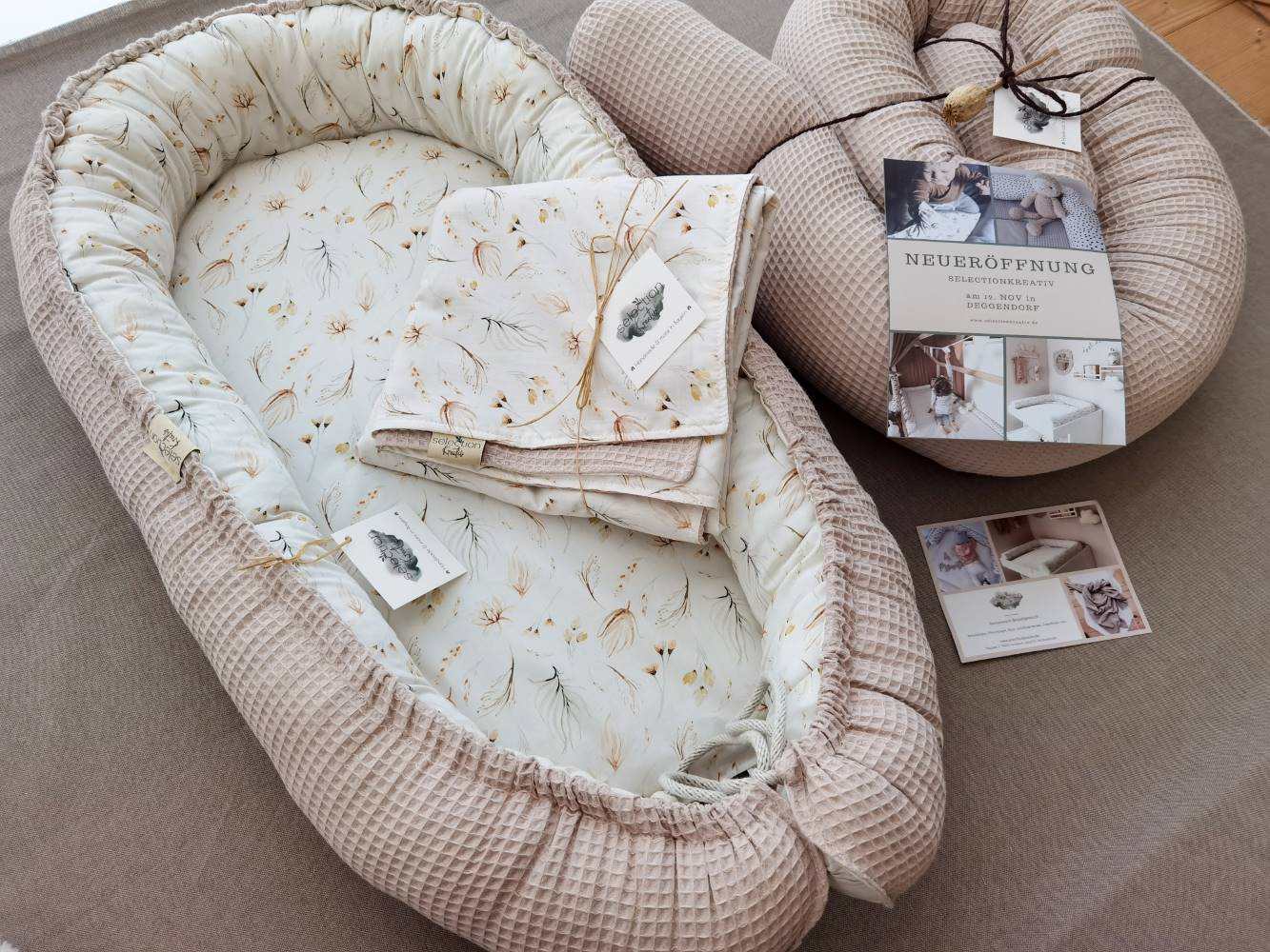 Selectionkreativ - Babyset mit Nest, Decke und Bettschlange 